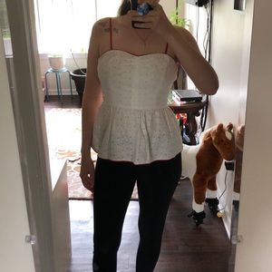 Forever 21 eyelet lace peplum top